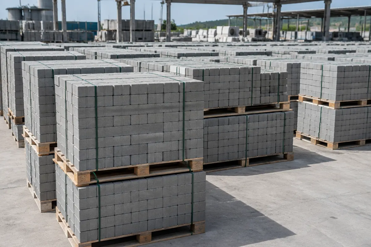 Paver Retangular de concreto preparado em volume para fornecimento a obras